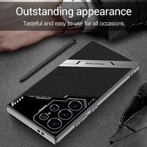 Samsung Galaxy S25 Ultra Luxury Electroplate Leather Case Detachable Stand