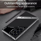 Samsung Galaxy S25 Ultra Luxury Electroplate Leather Case Detachable Stand