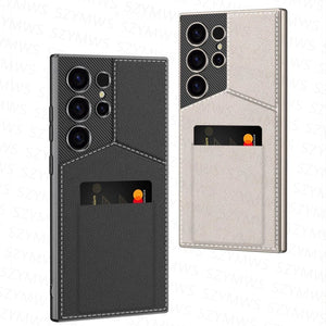 Samsung Galaxy S25 Ultra Leather Cardholder Kickstand Camera Protection Case