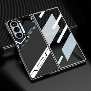 Samsung Galaxy Z Fold 6 Full Protection Leather Case With Front Screen Glass