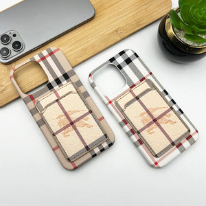 iPhone 14 Pro Max Luxury Plaid BB Pattern PU Leather Card Holder Case cover Clearance Sale