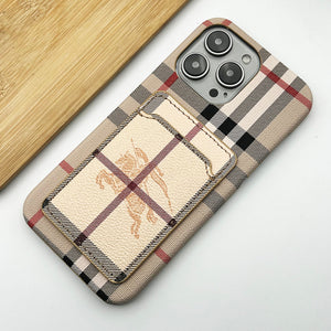 iPhone 14 Pro Max Luxury Plaid BB Pattern PU Leather Card Holder Case cover Clearance Sale