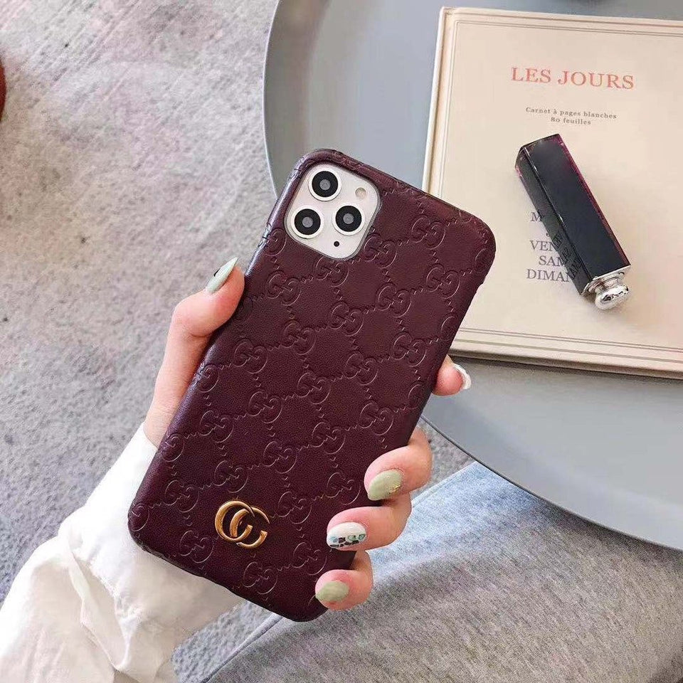 Iphone 11 Case Brand Luxury Fashion Leather