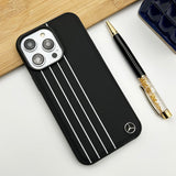 iPhone Merc Black Leather Stripe Case Cover