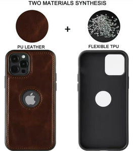 iPhone 14 Plus Luxury Leather Logo Cut Back Case Cover Clearance Sale