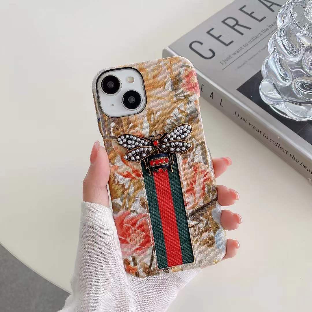 Gucci GG Logo Monogram Blooms Floral iPhone Phone Case B. Ebony