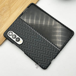 Samsung Galaxy Z Fold 4 Zigzag Carbon Fibre Pattern Texture Case Cover