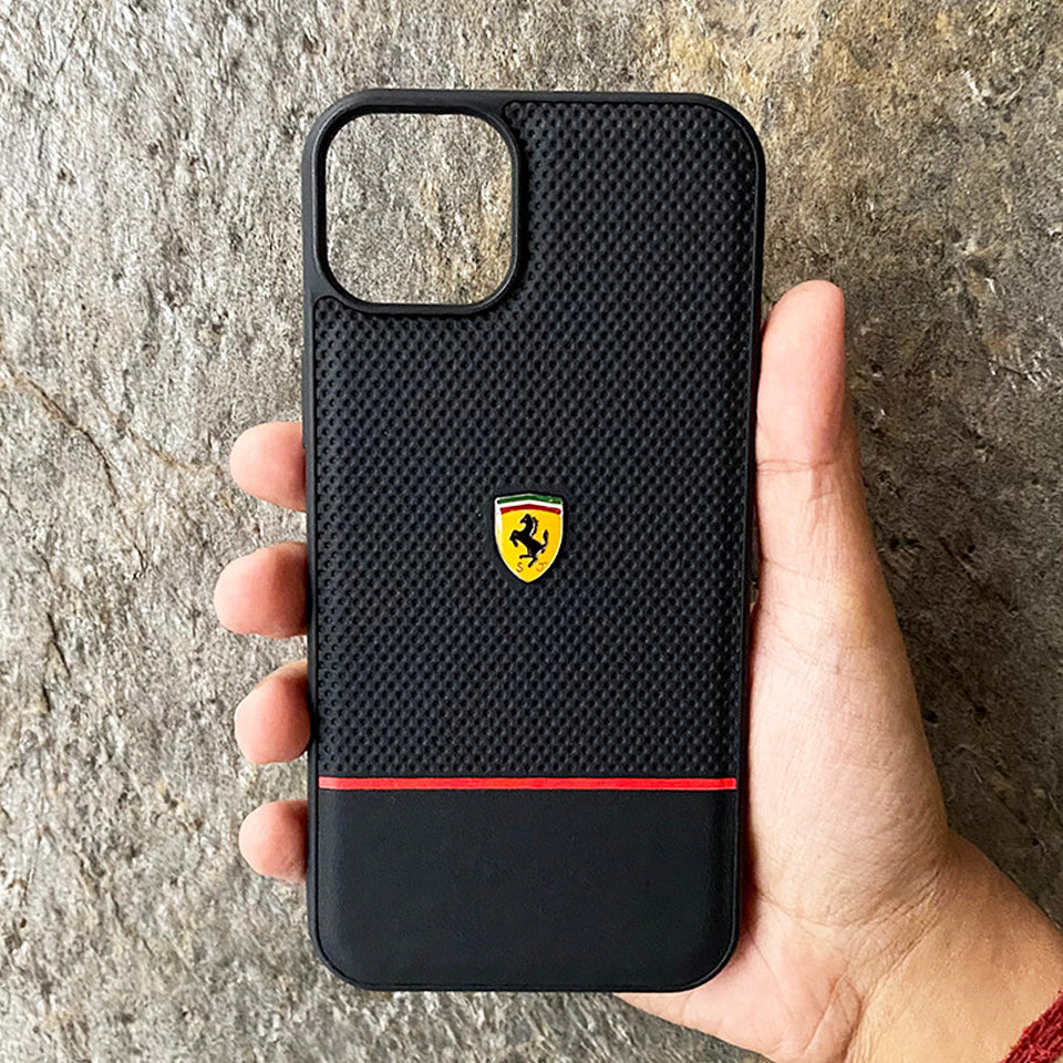 iPhone 13 Pro Max Ferrari Sports Car Logo Dotted Design Case Cover Clearance Sale