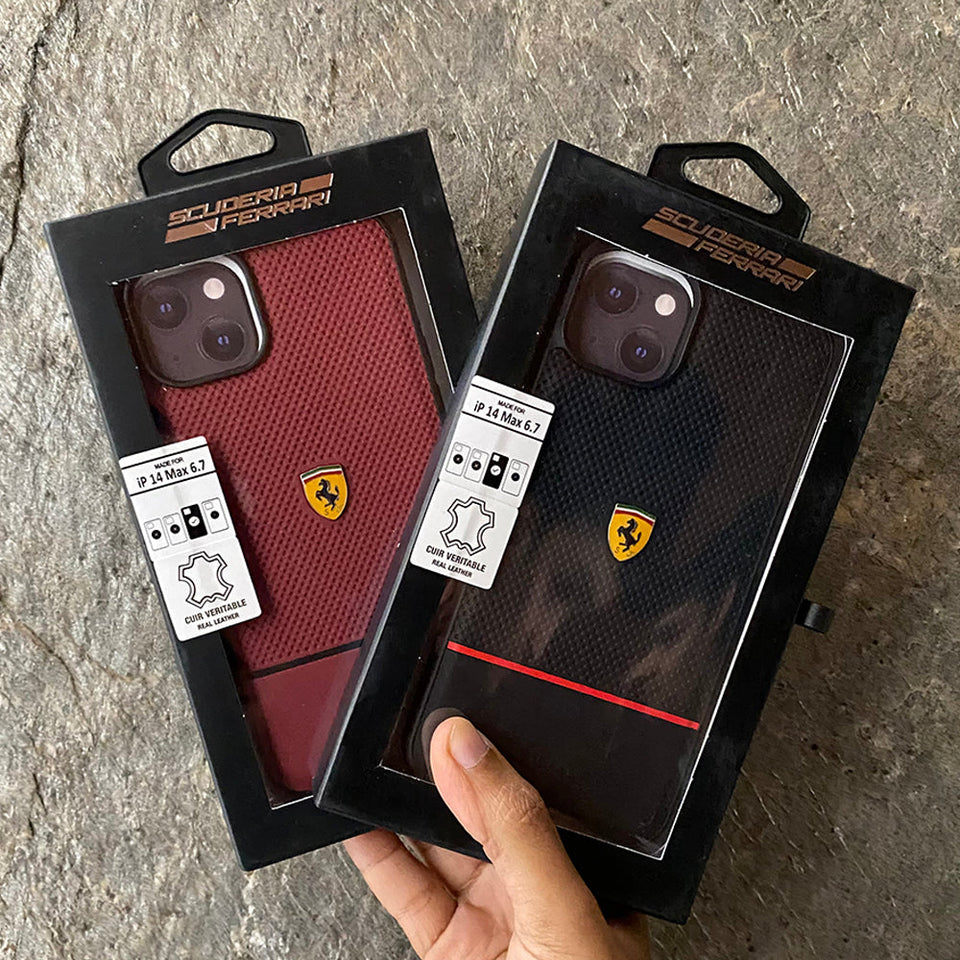 iPhone 13 Pro Max Ferrari Sports Car Logo Dotted Design Case Cover Clearance Sale