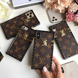 iPhone Luxury Branded Trunk Leather Phone Case Clearance Sale